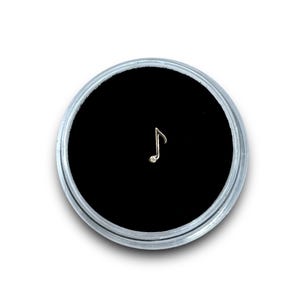 Solid 18k Gold Music Note With Diamond Tooth Gem Charm