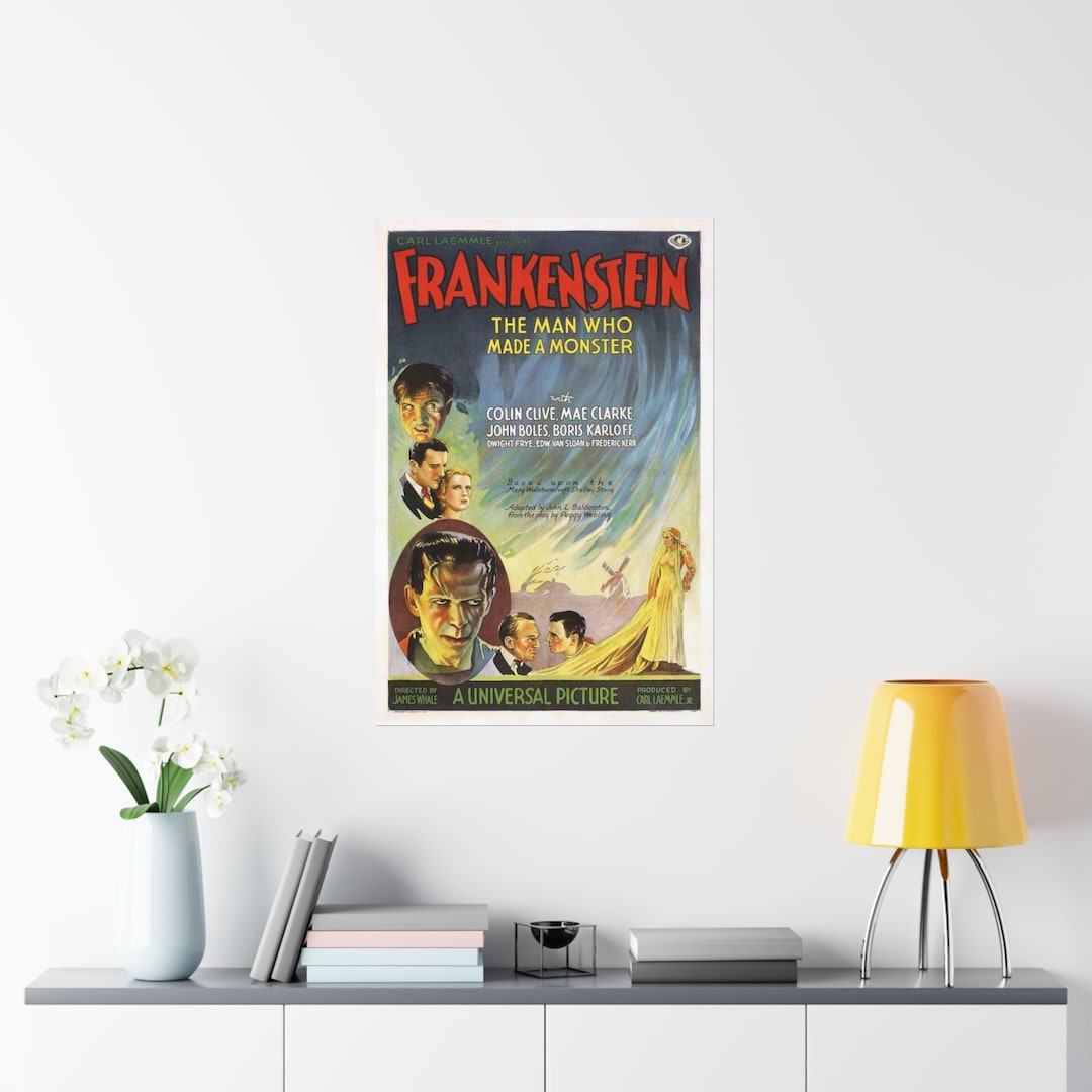 Frankenstein, 1931 Classic Horror Movie Poster. Premium Matte Vertical ...