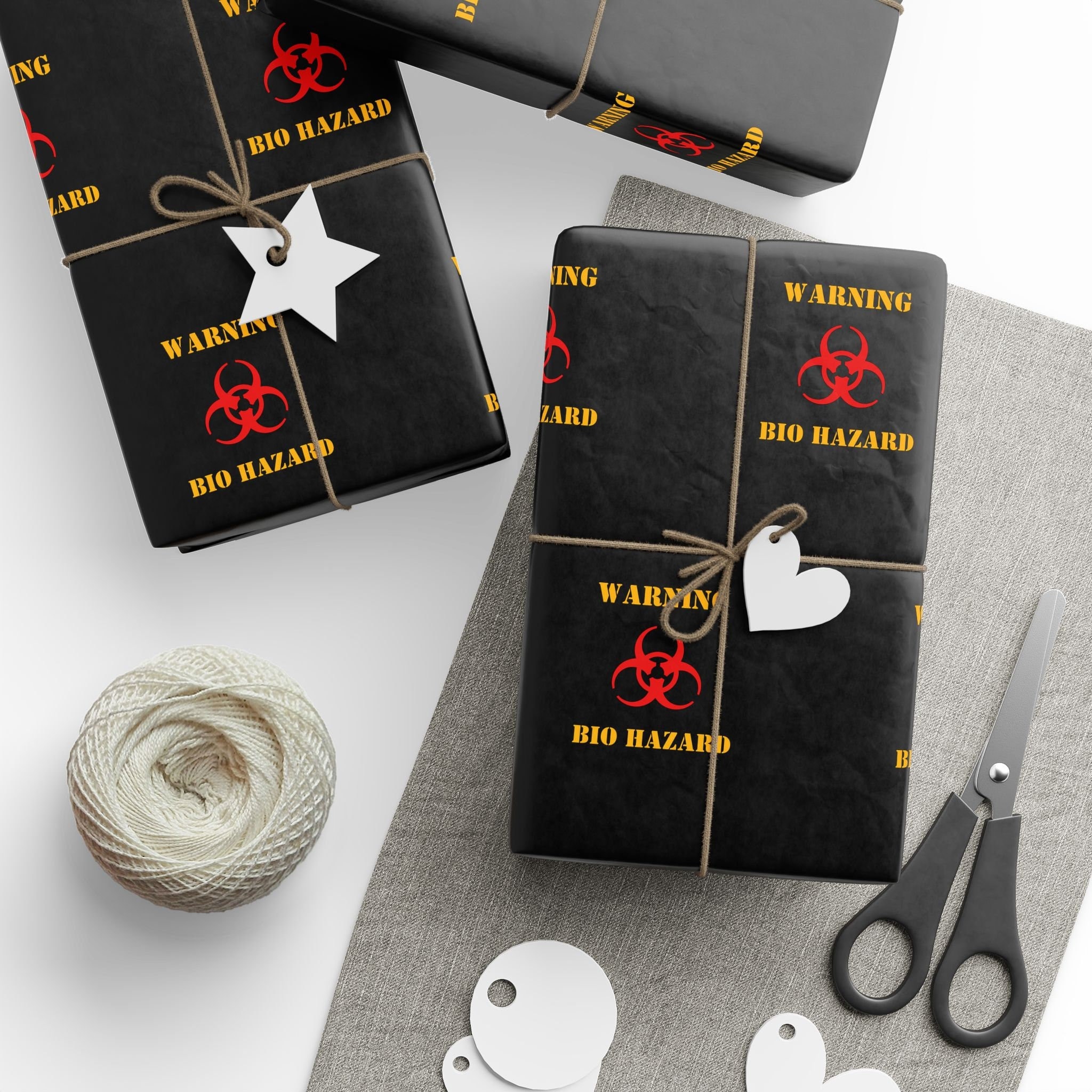 Funny Wrapping Paper,  Bio Hazard Funny Gift Wrap Joke, Unique Birthday Gift Wrap Gift For Him For Friend, Funny Wrap For Co-worker Present product image