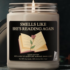 Funny Candle, Book Lover Gift Library Mom Gift For Her Book Lover Decor, Gift For Friend Reader Gift Reading Lover Candle Bookish Aesthetic