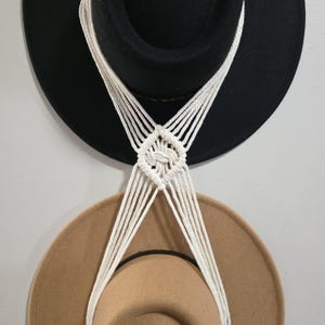 Antler Macrame Double Hat Holder Boho Home Decor Wall Hanging