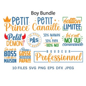 10 French Boy Bundle Shirt Designs Svg Files for Shirts, French Saying SVG Files for Tshirts, Pillows, Mugs, Wall Art