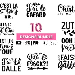 Grappige Franse Svg-bundel, Svg-bestanden voor shirts, digitale download Svg, Frans gezegde SVG-bestanden voor T-shirts, kussens, mokken, kunst aan de muur