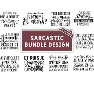 10 diseños de paquetes sarcásticos franceses archivos svg, dxf, eps y png para camisas, archivos svg de dicho francés para camisetas, almohadas, tazas y arte de pared