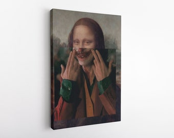 Mona Lisa Joker Smile, Mona Lisa Canvas Wall Art, Joker Canvas Wall Art, Movie Canvas Wall Art, Canvas Wall Art, Room Decor
