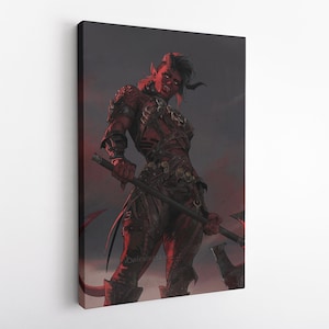 Karlach Art, Baldur's Gate 3 Canvas, Karlach Wall Decor, Karlach Poster, Baldurs Gate Wall Art, Gaming Room Decor, Game Print, Game Art