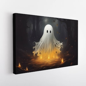 Halloween Poster Canvas | Halloween Canvas Print, Halloween Themed Canvas Painting, Halloween Canvas Home Decor, Halloween Wall Decor Idea,