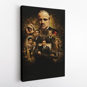 The Godfather - Released in 1972 - Movie Poster / Film Poster / The Godfather Canvas Wall Art, Vito Corleone Poster, Michael Corleone Print
