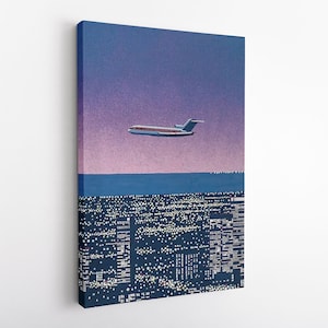 直筆サイン額装品Hiroshi Nagai NITE FLYTE サイン入り 直筆サイン入り】canvas giclee Ver.3：【NITEFLYTE】（永井博