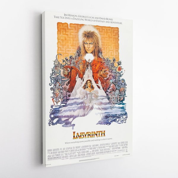 Labyrinth Movie Poster,1986 Vintage Musical Fantasy Film Print,Labyrinth Movie Poster Painting Art Wall Canvas For Living Room Home Decor