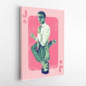Fight Club Poster Card Edward Norton y Brad Pitt Poster Canvas Wall Art Home Decor Arte enmarcado, Brad Pitt Fight Club Canvas Print,