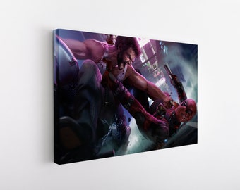 Wolverine And Deadpool Canvas , Wolverine Canvas Wall Art, Deadpool Canvas Wall Art, Luxery Canvas Wall Art, Framed Canvas Wall Art