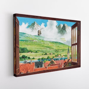 Howl&#39;s Moving Castle Poster, Hayao Miyazaki, Studio Ghibli Poster, Anime Poster, Howl&#39;s Moving Castle Print Art, Anime Print, Anime Canvas