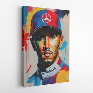 Lewis Hamilton Canvas Wall Art,Lewis Hamilton Poster,Lewis Hamilton Canvas,Grand Prix Wall Decor,Mercedes F1 Canvas Wall Art