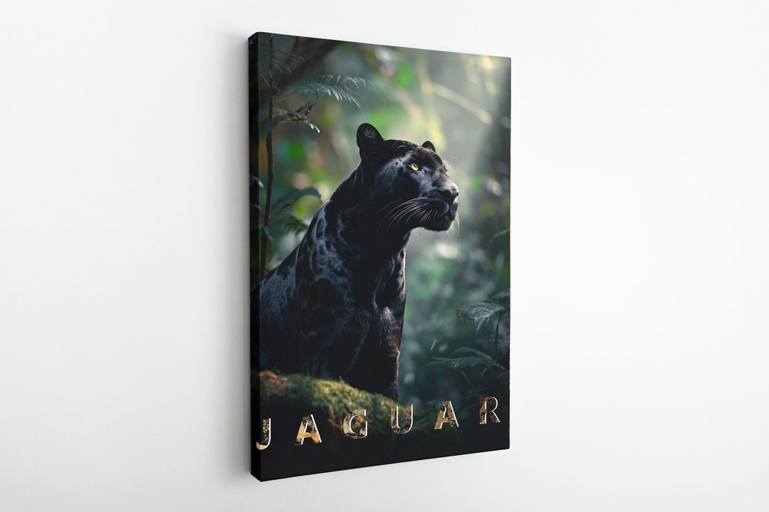 Jaguar Wall Art, Black Cat Poster, Loft Home Decor, Trendy Wall Art