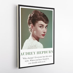 Audrey Hepburn, Motivation Art Canvas, Portrait Canvas, Audrey Hepburn Wall Decor, Woman Wall Art, Famous Art, Portre Canvas,