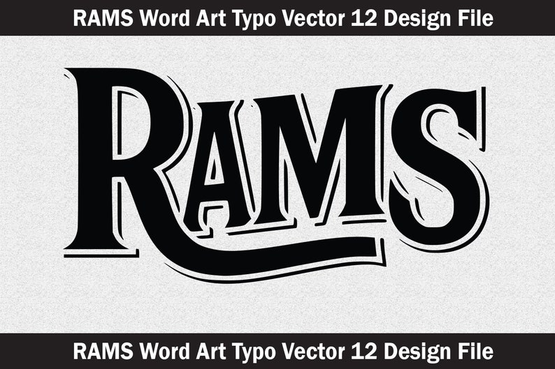 Rams Word Art Typography Vector (digital Files) - Etsy