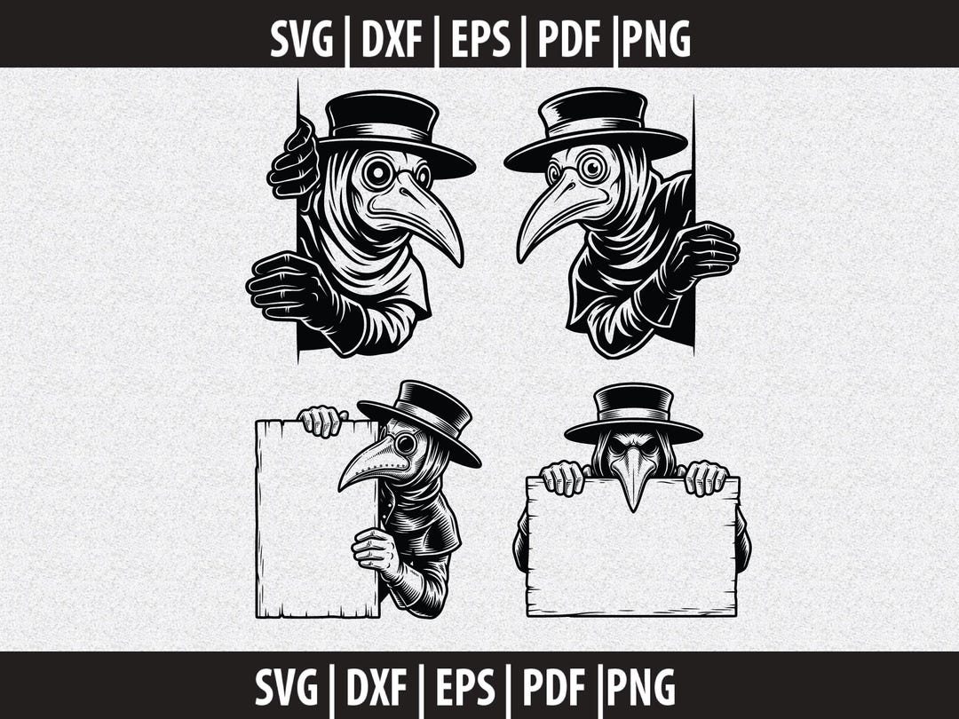 Plague Doctor Svg | Medieval Bird Mask Cut File | Gothic Svg Dxf Png ...