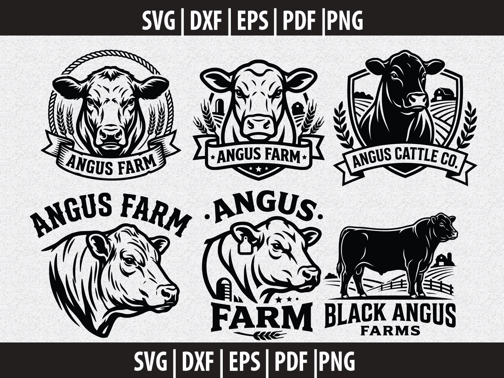Angus Farm Logo SVG, Black Angus Logo PNG, Farm Logo Clipart Black ...