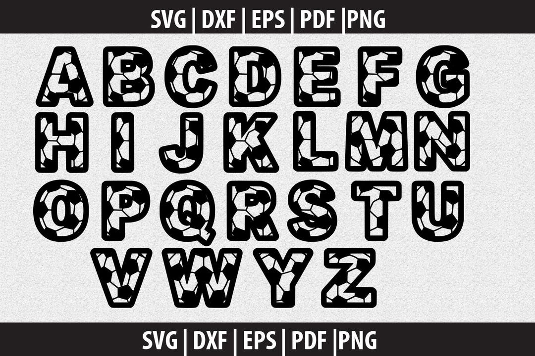 Sports Clipart: Soccer Ball Alphabet Svg Vector Silhouette - Svg Png ...