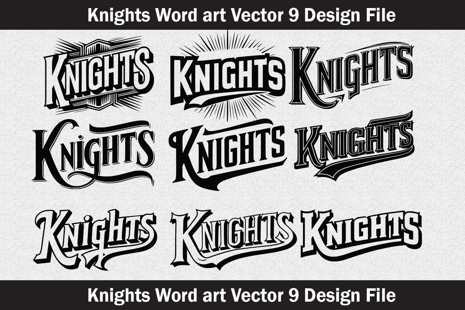 Knights Typography SVG, Mascot Vector, Word Art (digital Files) - Etsy