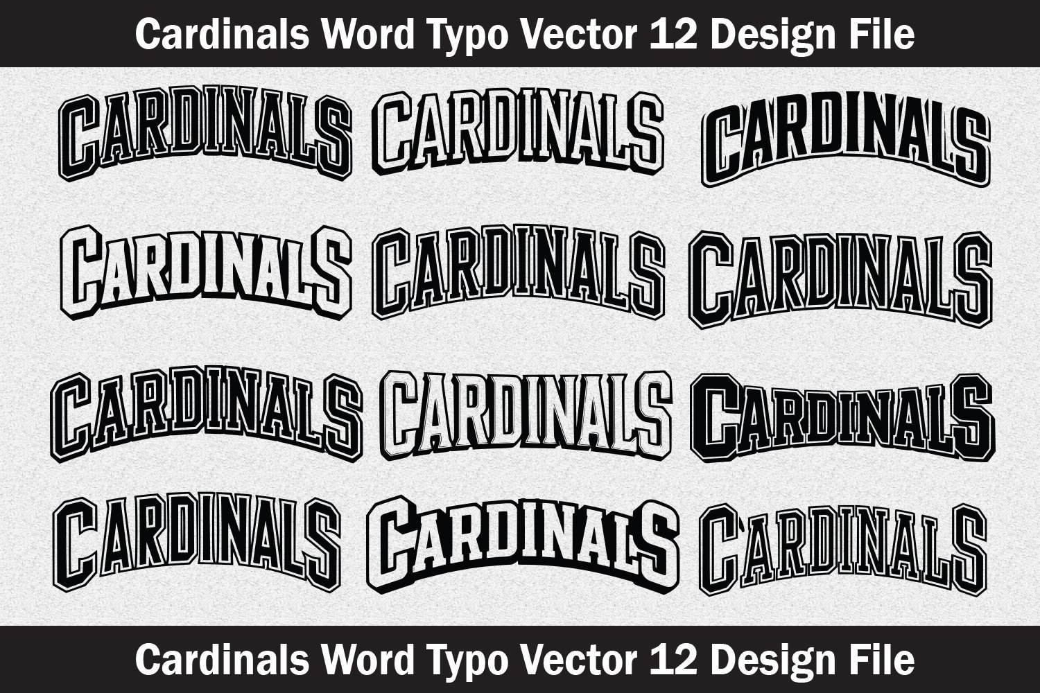 Cardinals SVG | Tipografía Word Art de mascota | Archivos de corte | Paquete vectorial para Cricut y Silhouette
