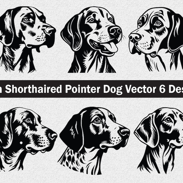 German Shorthaired Pointer Dog Head Silhouette Svg ,German Shorthaired Pointer Dog svg,Dog cut,German Shorthaired Pointer head svg, Dog svg