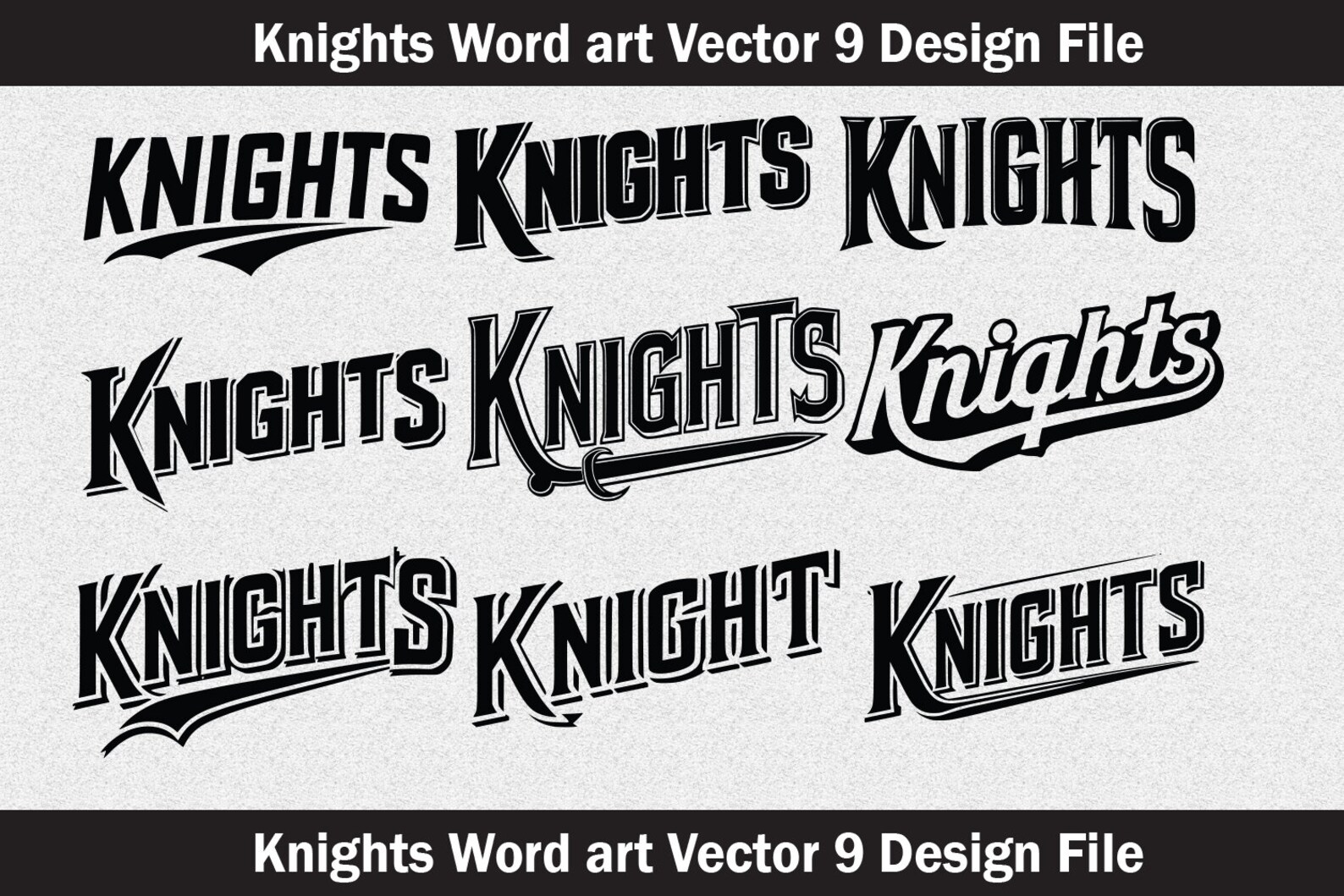 Knights Word Art Vector Design (svg, Png, Eps, Dxf, Pdf) - Etsy