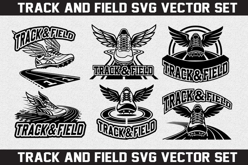 Track and Field Shoe Winged Svg Cut File Logo PNG Clipart Vector Design ...