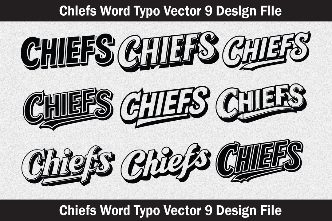 Chiefs Typography SVG, Vector Cut File (digital Download) - Etsy