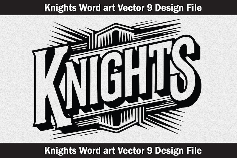 Knights Typography SVG, Mascot Vector, Word Art (digital Files) - Etsy