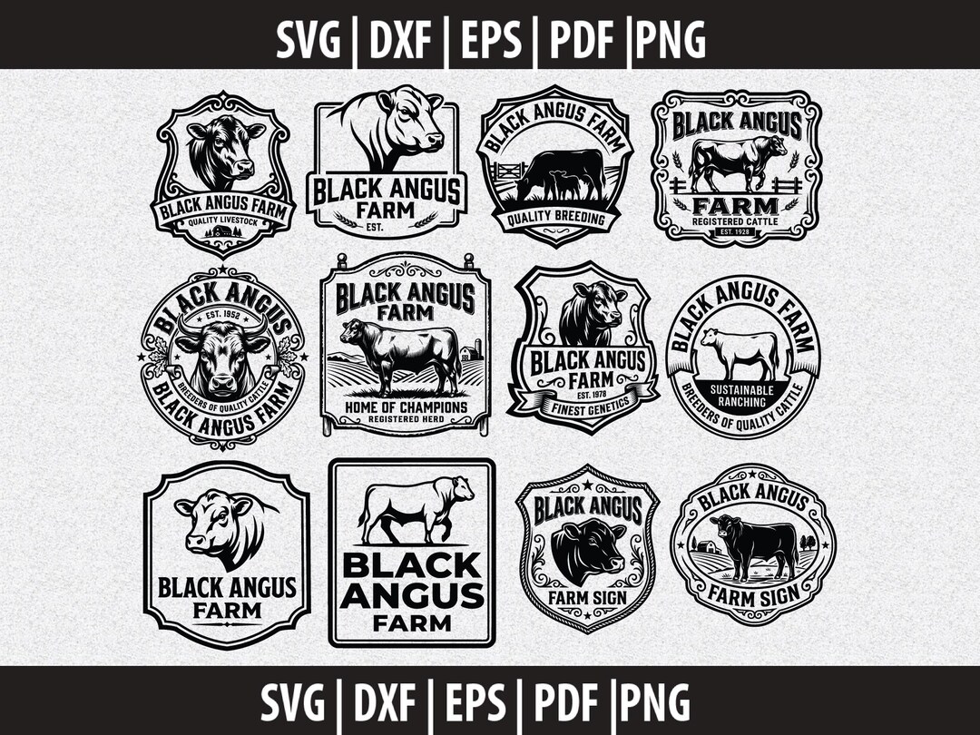 Angus Sign Angus Farm Sign SVG, Ranch Sign PNG, Black Angus Sign Clipart Black ...