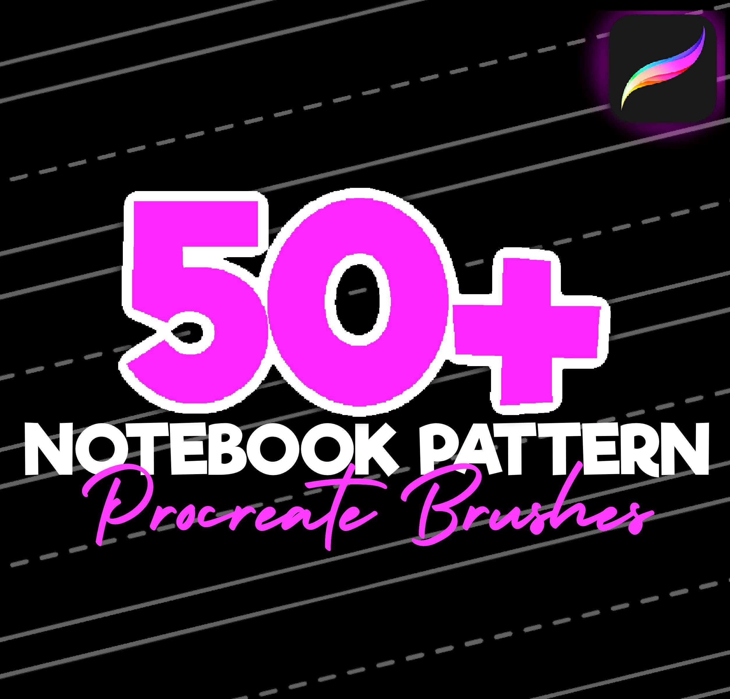 Notebook Paper Pattern Procreate Brushes – 50+ Dotted, Lined, Grid & Script Texture Stamps