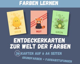 Animal Colors Flashcards | Learning Colors | Montessori | Language Development | Early Childhood Education | Preschool and Kindergarten | Digital Download