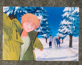 Chainsawman Snow Day A5 Mini Print