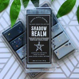 Shadow Realm | Palo Santo, Oud, Sandalwood, Incense, Patchouli, Saffron, Moss, Violets & Musk | Natural Soy Wax Melt Snap Bar | Dark Magic
