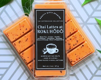 Chai Lattes at Rokuhodo: Black Tea, Cream, Vanilla & Spices | Soy Wax Melt Snap Bar