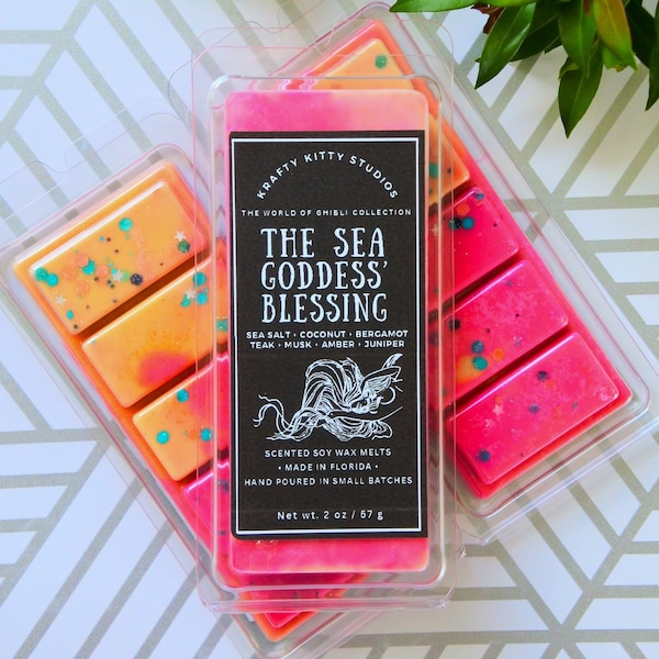 The Sea Goddess’ Blessing | Sea Salt + Coconut + Bergamot  Teak + Musk + Amber + Juniper | Natural Soy Wax Melt Snap Bar