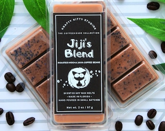Jiji's Blend: Fresh Roasted Mocha Java Coffee Beans | Soy Wax Melt Snap Bar