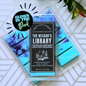 The Wizard’s Library | Parchment, Ink, Leather-Bound Tomes, Incense, Smoke, Hint of Enchantment |Natural Soy Wax Melt Snap Bar | Realmscents