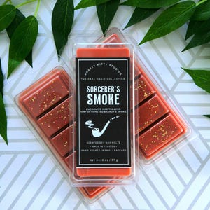 Sorcerer's Smoke | Enchanted Pipe Tobacco + Hints of Honeyed Brandy & Smoke | Natural Soy Wax Melt Snap Bar | Dark Magic Collection