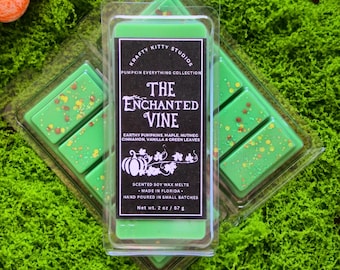 The Enchanted Vine: Earthy Pumpkins, Maple, Nutmeg, Cinnamon, Vanilla & Green Leaves | Soy Wax Melt Snap Bar | Autumn/Fall Collection