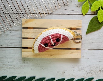 Handmade Crochet Grapefruit Keychain, Citrus Fruit Charm, Spring Gifts for Friends & Family, Bag accessories, Party Favors, Backpack Buddy