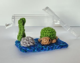 Turtle Desk Pet Buddy / Handmade Crochet Plush / Teacher Class Pet / Gift for Roommate