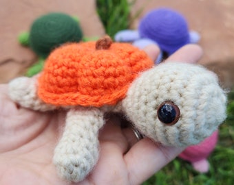 Sea Turtle Crochet Plushie | Pumpkin Spice | Cute Colorful & Cuddly | Great Gifts for Turtle Lovers | Fall Home and Office Decor
