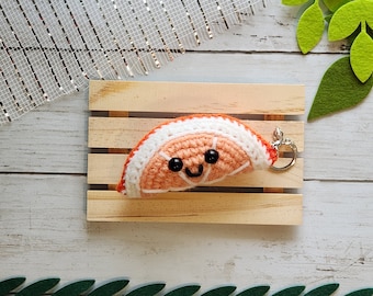 Handmade Crochet Orange Slice Keychain, Citrus Fruit Plush Keychain Charm, Gifts for Friends, Bag accessories, Kawaii, Party Favor