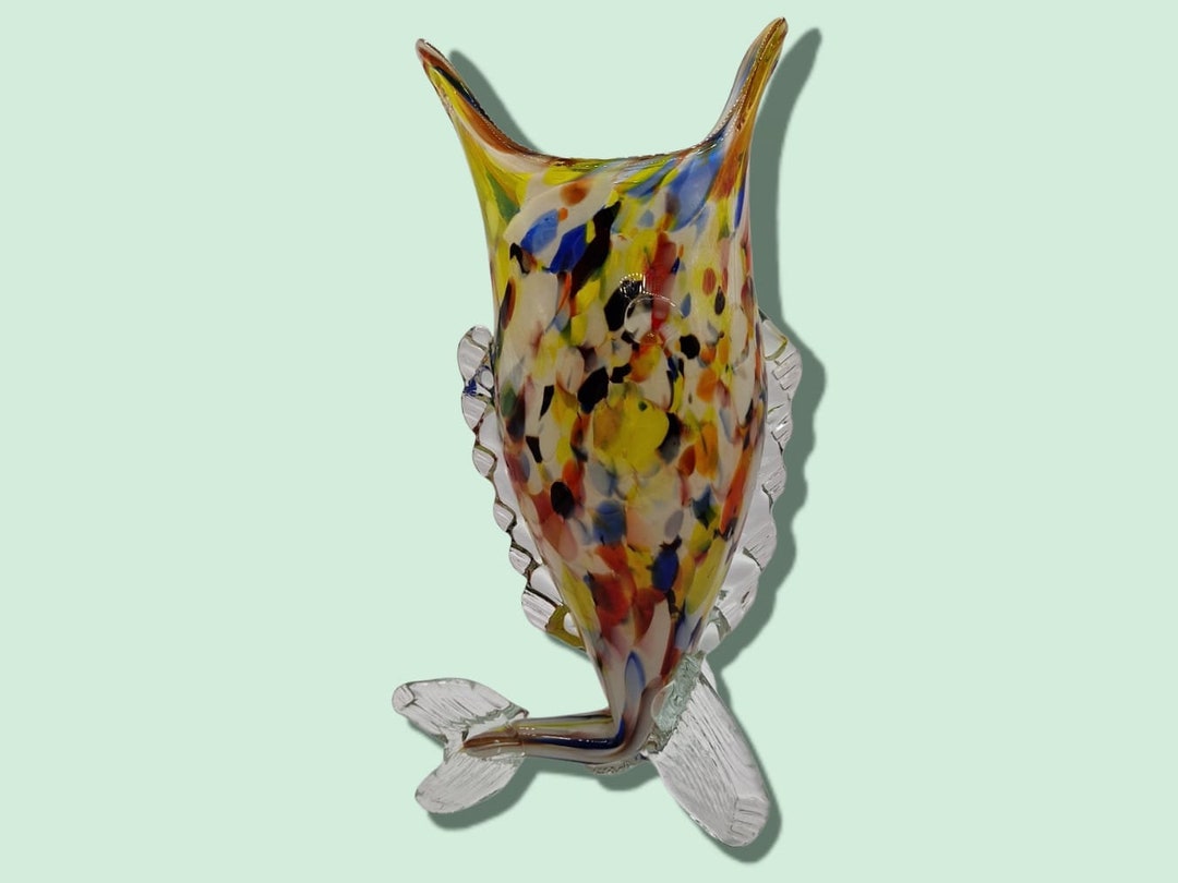 Vintage Murano Glass Fish Vase 1960s/mid Century Etsy