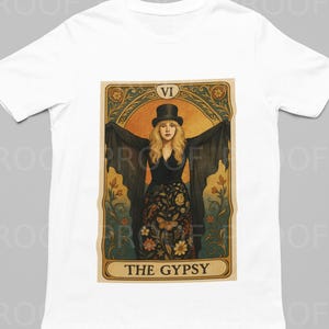 Camiseta de tarot bohemia y brujería – Camiseta gráfica inspirada en Stevie Nicks – Camiseta gitana celestial – Top unisex Bella Canvas