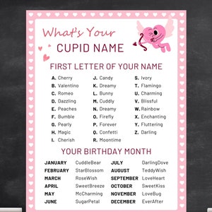 What&#39;s Your Cupid Name Game, Valentine&#39;s Day Printable Game, Fun Valentine&#39;s Day Games, Valentines Activity for Kids & Adults, Party Games