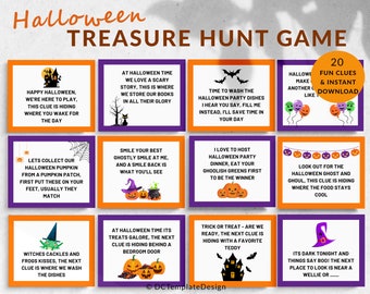 Halloween Treasure Hunt Game, Kids Party Activity (Printable PDF)